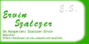 ervin szalczer business card